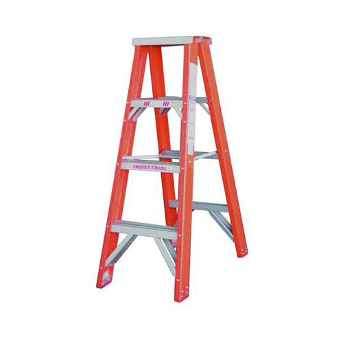 Indalex 4 Steps Pro Fiberglass Double Sided Step Ladder - 1.2m - 180kg Rated