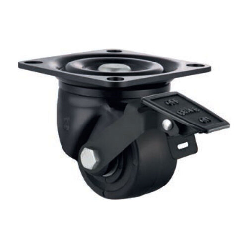 300kg Rated Heavy Duty Nylon Castor - 50mm Low Profile with Swivel Plate with Brake