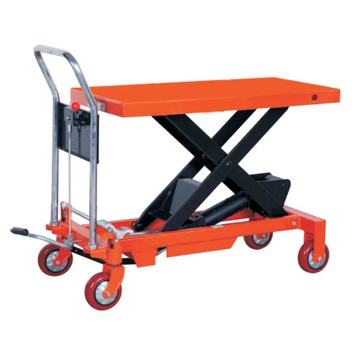 300kg Rated Manual Scissor Lift Trolley - 880mm Lift