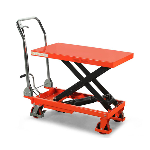 500kg Rated Manual Scissor Lift Trolley - 880mm Lift
