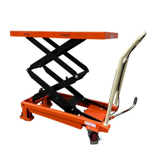 350kg Rated Manual Scissor Lift Trolley - 1300mm Lift