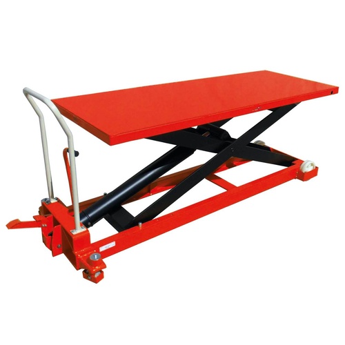 1000kg Rated Manual Scissor Lift Trolley - 1360mm Lift
