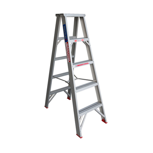 Indalex 5 Steps Trade Aluminium Double Sided Step Ladder - 1.5m - 135kg Rated