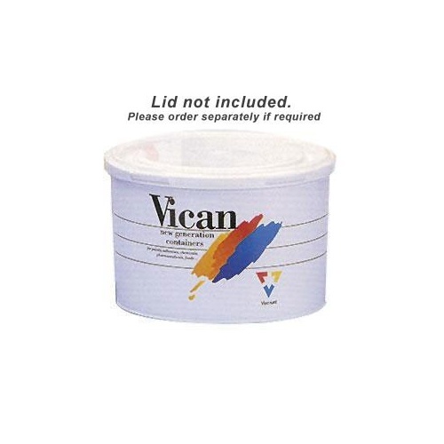 4L Round Plastic Can - White