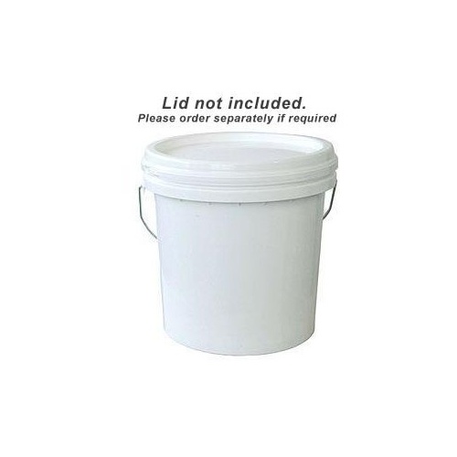 10L Round Plastic Pail - Metal Handle - White