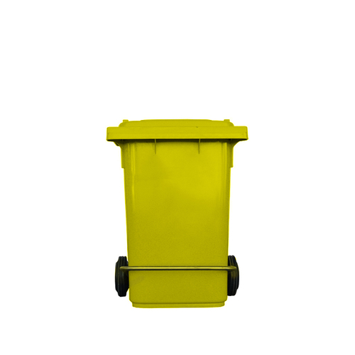 80L Industrial Wheelie Waste Bin With Lid Lifter - Yellow