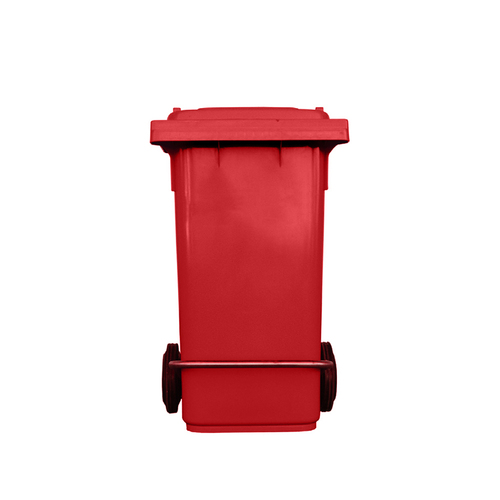 120L Industrial Wheelie Waste Bin With Lid Lifter - Red
