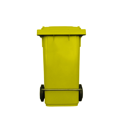 120L Industrial Wheelie Waste Bin With Lid Lifter - Yellow
