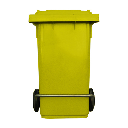 240L Industrial Wheelie Waste Bin With Lid Lifter - Yellow